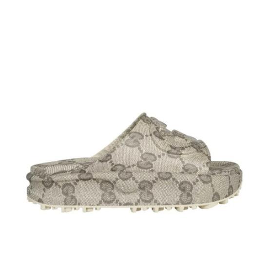 Gucci GG Interlocking Platform Slide Sandals Men's Ebony