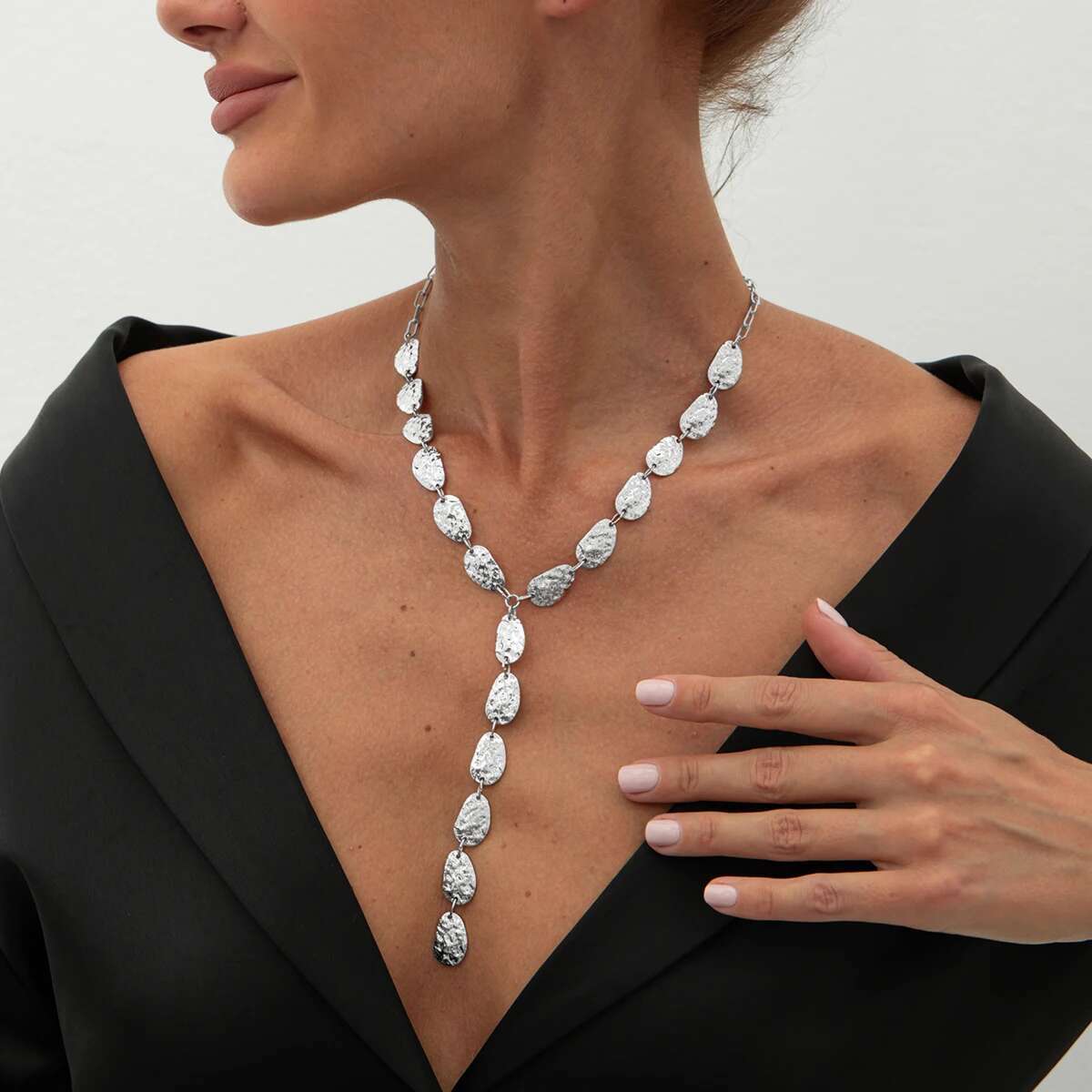 IngeSight.Z Vintage Irregular Baroque Y-shaped Necklace Women 2026 Simple Geometric Pendant Necklace Daily Jewelry Accessories