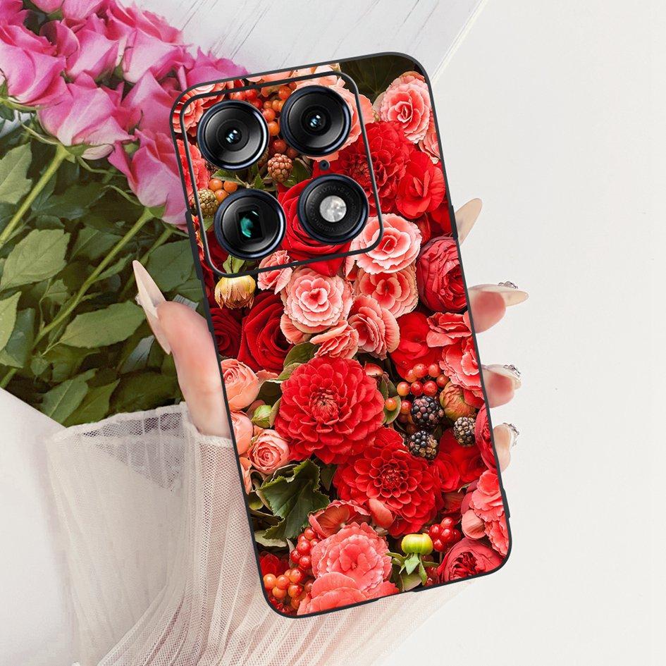 For Motorola Signature 2026 Case Popular Flower Marble Painted Cover Soft Silicone Black Phone Shell For Moto X70 Air Pro Fundas