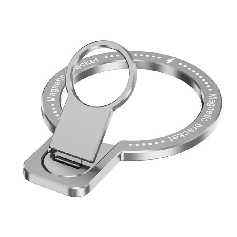 Thin Portable Foldable Magnetic Phone Holder 360 Rotation Aluminum Phone Stand Simple Installation for Magnetic Devices