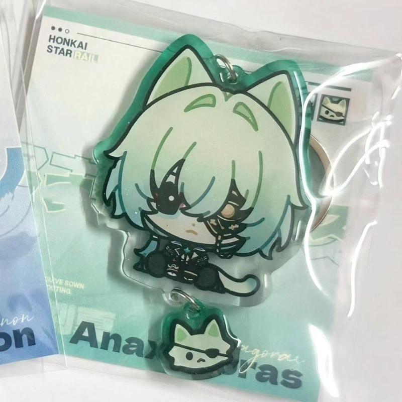 Game Honkai Star Rail Phainon Anaxa Cosplay Keychain Kawaii Acrylic Pendant Keyring Key Chain 2Pcs/Set Bag Accessories Prop Gift
