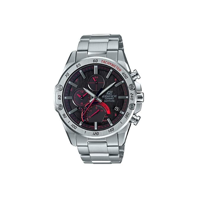 CASIO Men EDIFICE Black Watch EQB-1000XYD-1APR Silver Strap