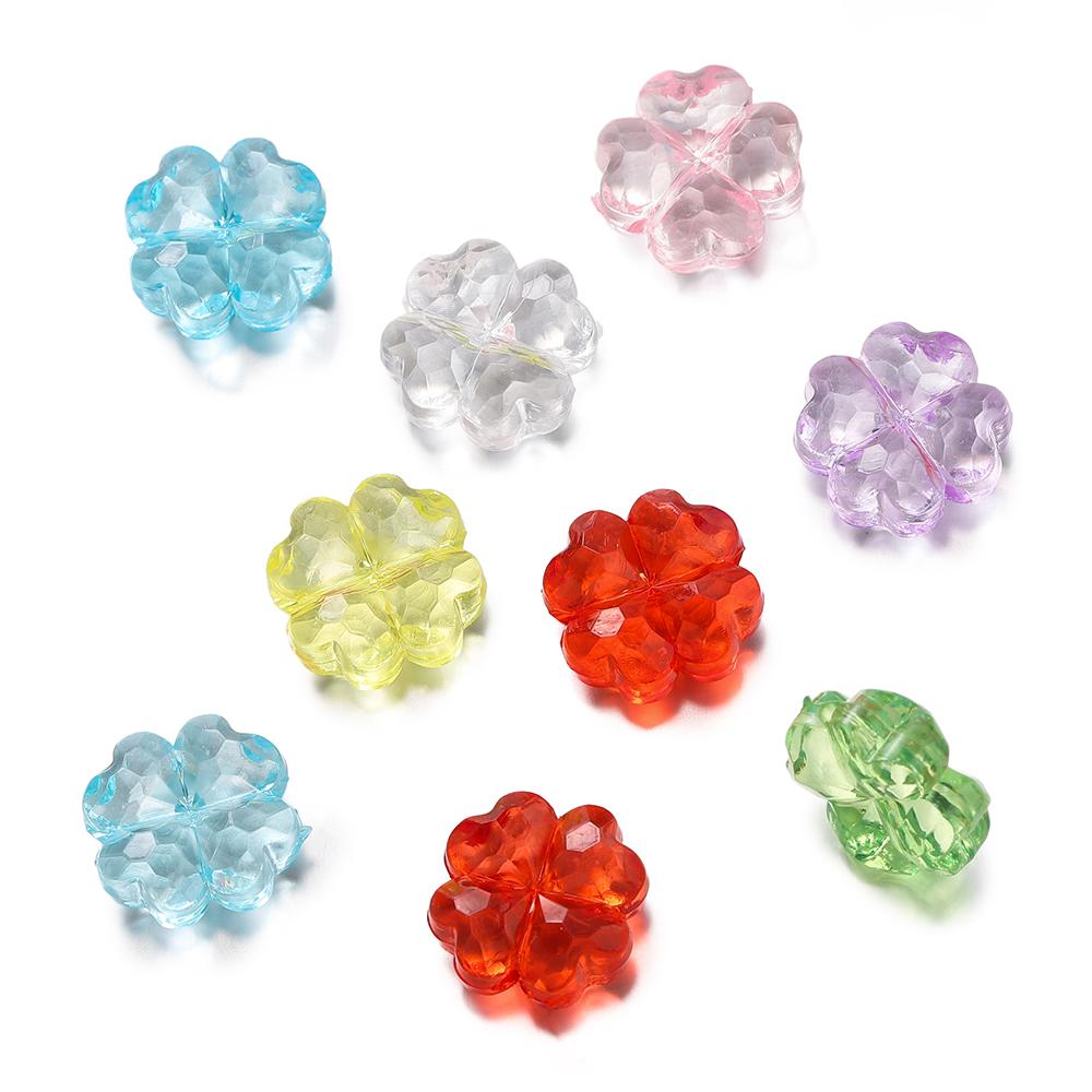 20pcs/Lots Acrylic Colored Bead DIY Bracelets Necklaces Flower Shape Spacer Loose Beads for Jewelry Making DIY Earring Supplies