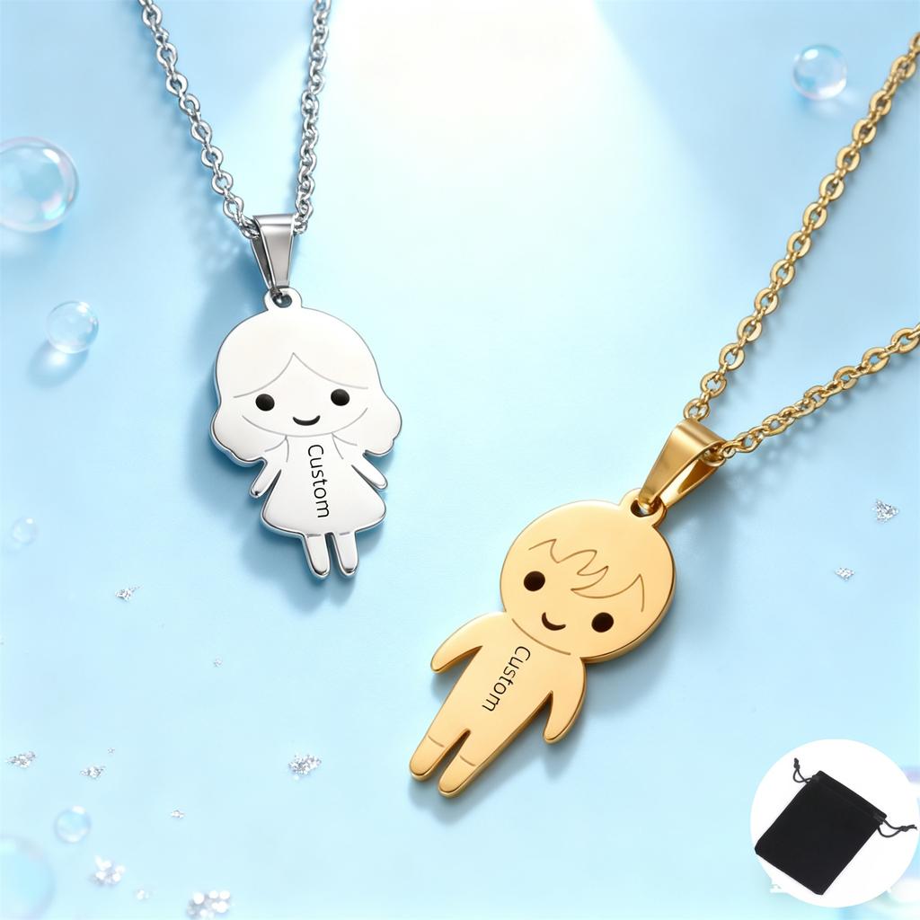 Customized Name Date Couple Necklace Stainless Steel Personalized Carving Name Hip Hop Necklace Couple Jewelry Gift
