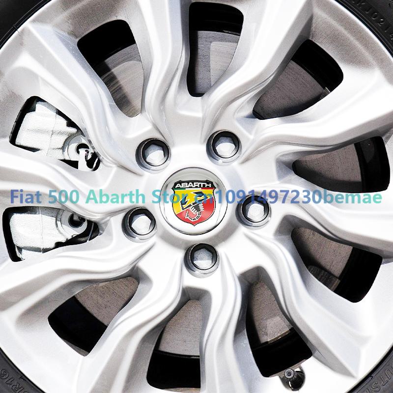 4pcs 56mm Wheel Center Hub Cap Emblem Badge Stickers Car Stying for Abarth 124 500 Grande Punto Spider 500C 595C 695C Evo