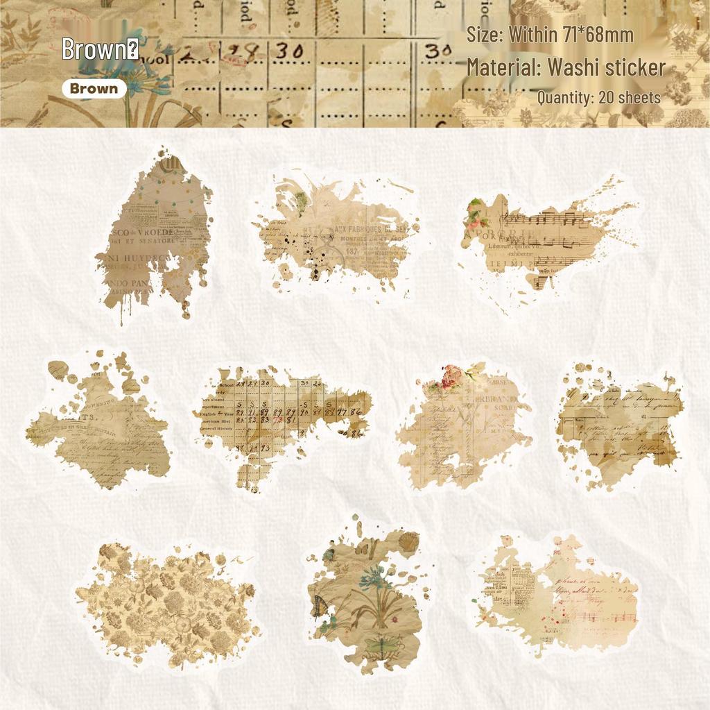 Retro Story Color Halo Planner: 20 Sheets of Decorative Flower Material Stickers