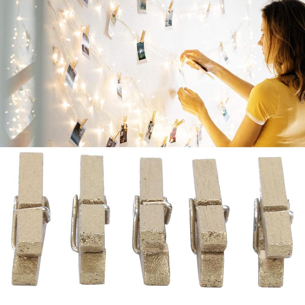 Mini Wooden Photo Clip Wall Decoration Scrapbook Picture Postcard Note Wood Clamp