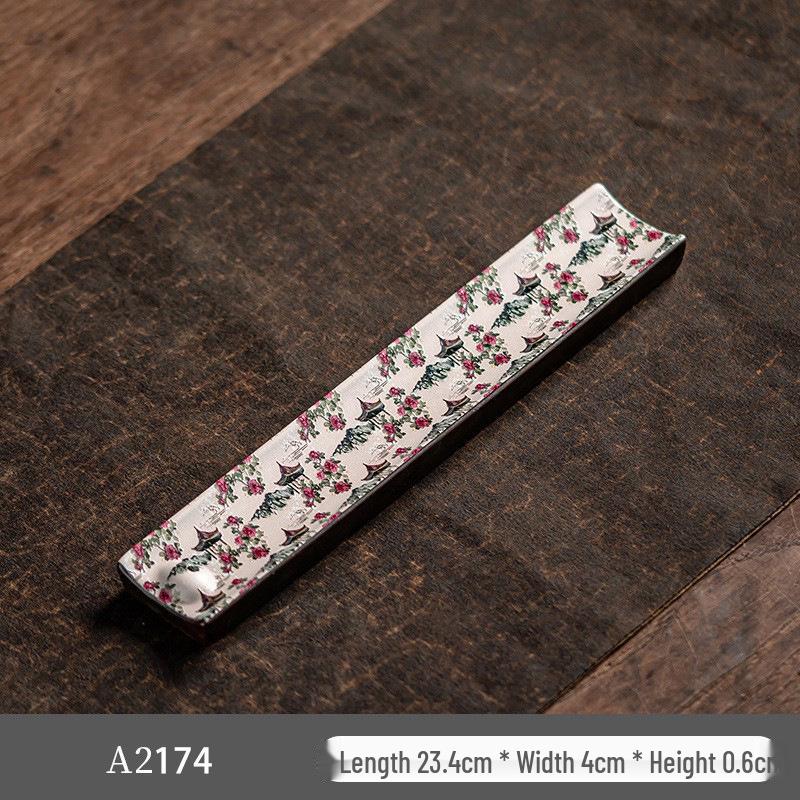 Guochao River & Mountain Ceramic Incense Holder - Retro Incense Stick Tray for Indoor Use