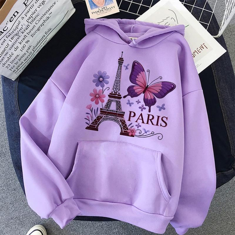 Fashion Bonjour Paris Text Print Hoodies 2025 Casual Vintge Y2k Sweatshirts Clothes Women Men Graphic Gothic Pullovers Hooded
