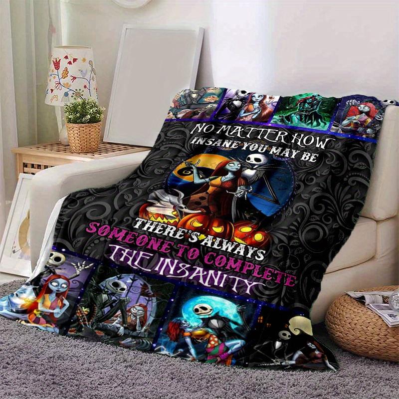 

1pc. Halloween Nightmare Before Christmas Jack Skellington Sally Home Decorative Blanket, Perfect for All Seasons, Cozy and Soft Throw Blank 100x150cm