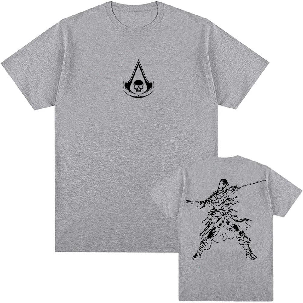 Assassin's Creed Black Flag Resynced Map T-Shirt Unisex Streetwear Lässig Rundhals Sommer T-Shirts Grafik Herren Damen Tee