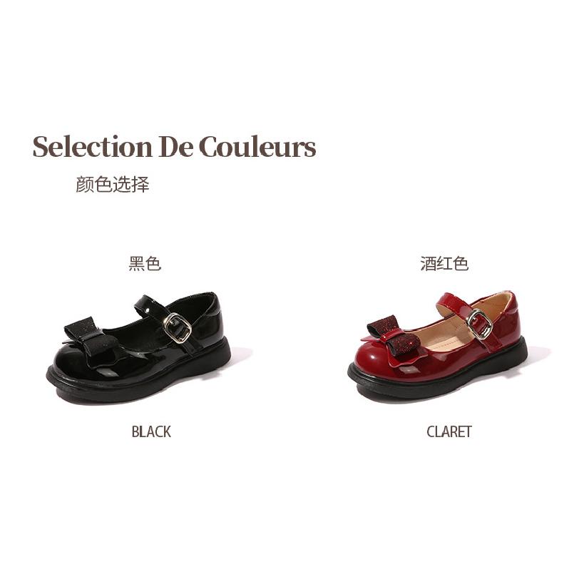 Mädchen Lederschuhe Schwarz College-Stil Kinder Einzelne Schuhe mit Klettverschluss Ballerinas Kleine Prinzessin Neue Slipper Studenten Schulsandalen