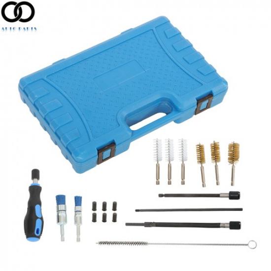 Universal Diesel Injector Seat Cutter Cleaner Injector Reamer Tools Set 19pcs
