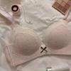Girls Cute Bras Push Up Underwear Lace Dot Wireless Lingerie Backless Adjustable Women's Bras
