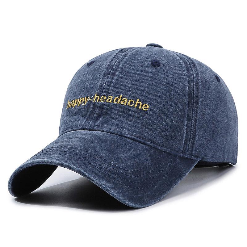 Headache Happy Letter Embroidery Baseball Cap Outdoor Sports Sun Protection