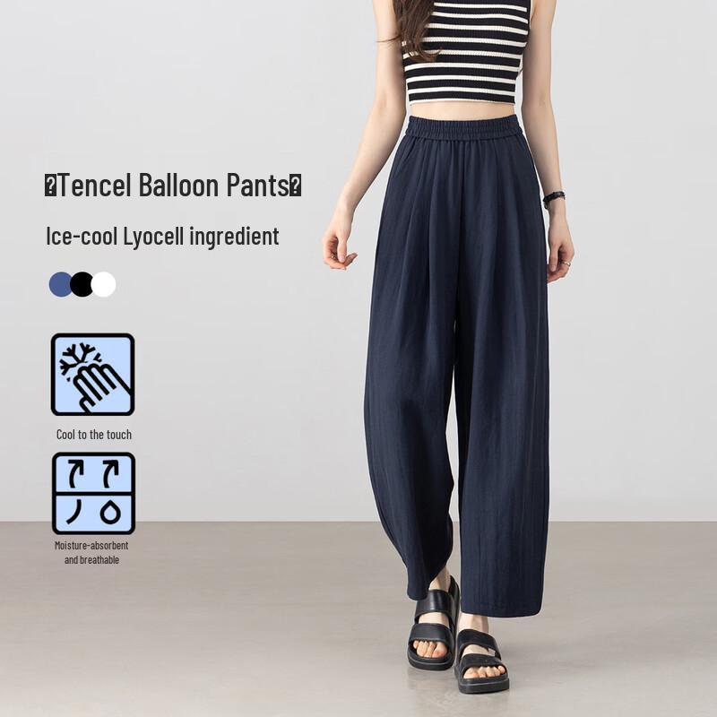 Hstyle Women s Tencel Linen Harem Cropped Pants XL