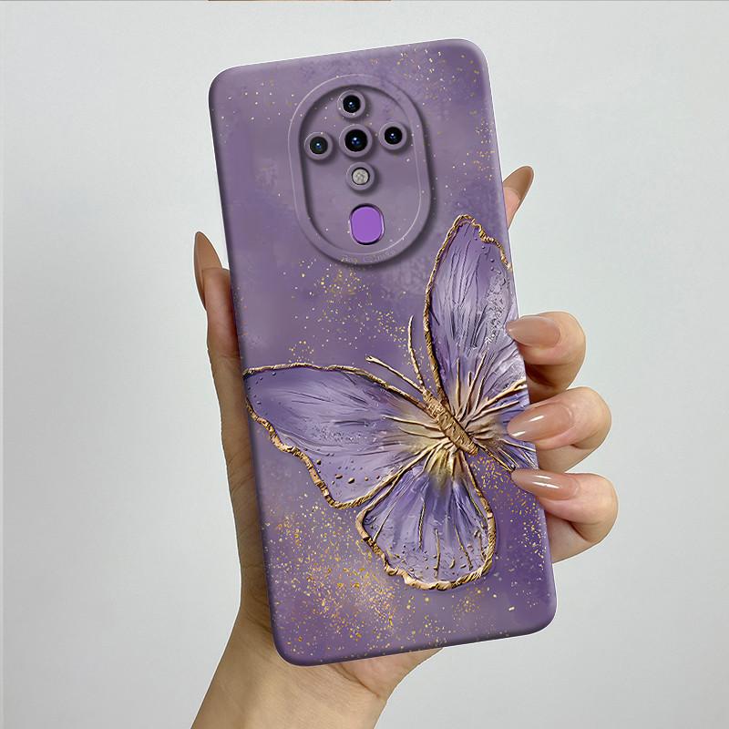 For Tecno Spark 6 KE7 Case Spark6 Silicone TPU Soft Phone Casing Sweet Painted Printed Shockproof Protective Back Cover