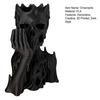 Yousheng 3D Printed Melting Skeleton Statue, Matte Black Gothic Skull Holding Chin Figurine, Dark Style Sculpture for Home Decor Desktop Ornament