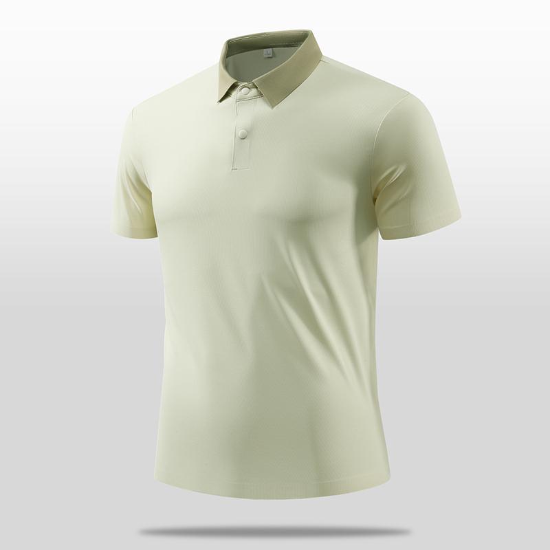 Solid Color Short Sleeved Polo Shirt Short Sleeved T-shirt for Men, Simple Business Casual Men, Lapel T-shirt