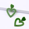 Triple Set Colorful Heart Dangle Earrings Fashionable Sturdy Acrylic Materials Jewelry Accessory for Girlfriend or Wife