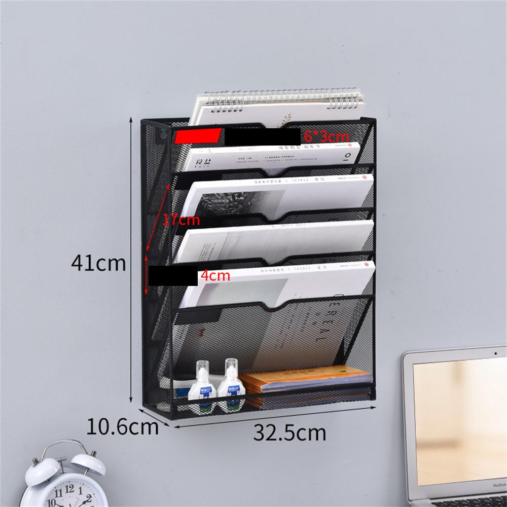 Estante de Metal para Revistas y Periódicos Montado en la Pared para Hogar Oficina Libros Periódicos Archivos Carpeta Pantalla de Escritorio
