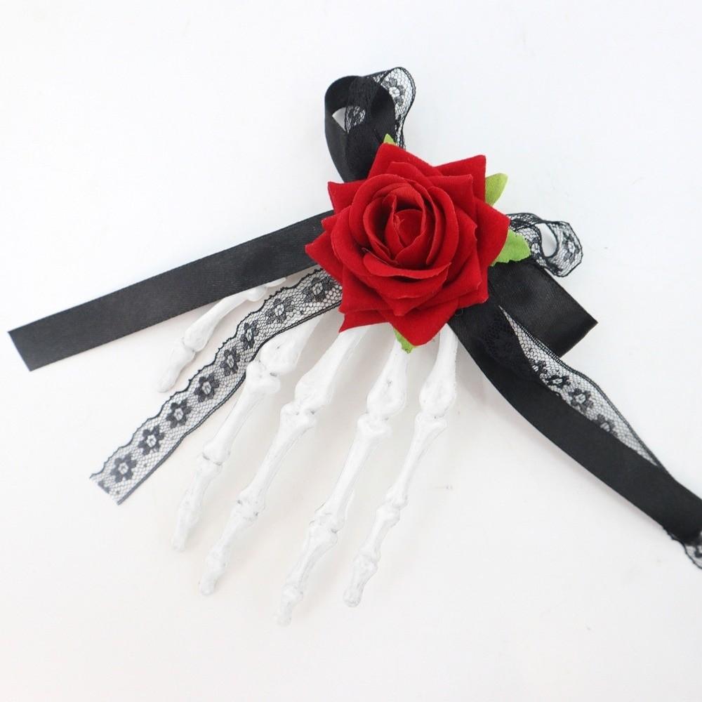 Cloth Skeleton Hand Rose Hairpin Skeleton Halloween Headwear  Ghost Festival Supplies
