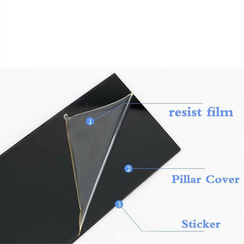 6pcs Car Window Pillar Posts Cover B C Column Stickers Side Door Panel Trim Decor Glossy Black Fit For Skoda Fabia 2007-2014