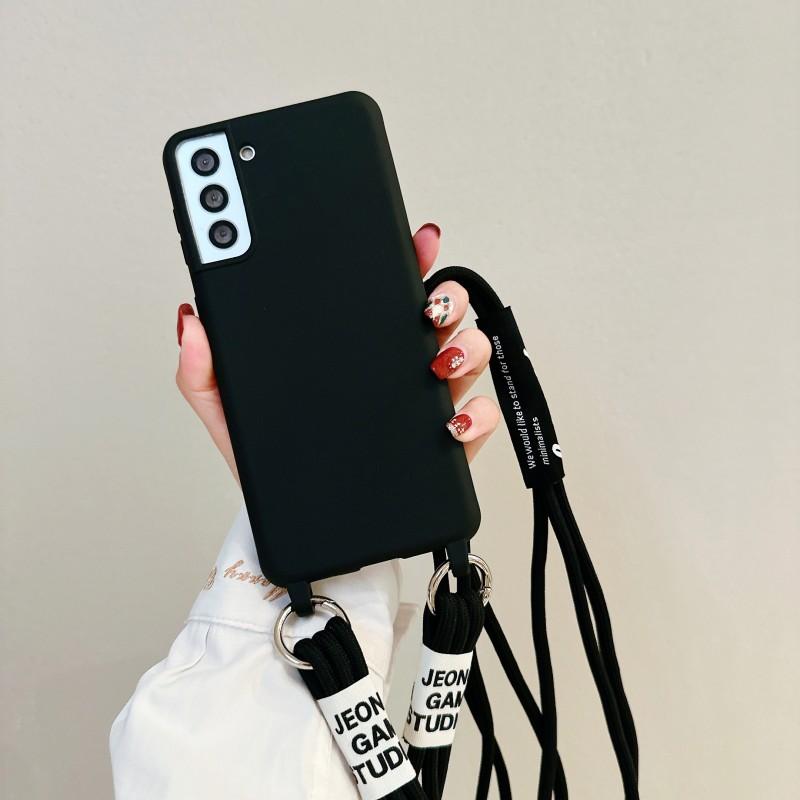 Strap Case For Samsung Galaxy S23 Ultra S21 S20 FE A54 A34 A14 S24 S22 Plus Shoulder Crossbody Lanyard Neck Rope Silicone Cover