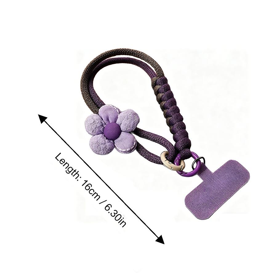 Colorful Anti-Lost Phone Wristband Lanyard For Women And Girls Multi-Functional Braided Rope Keychain Holder