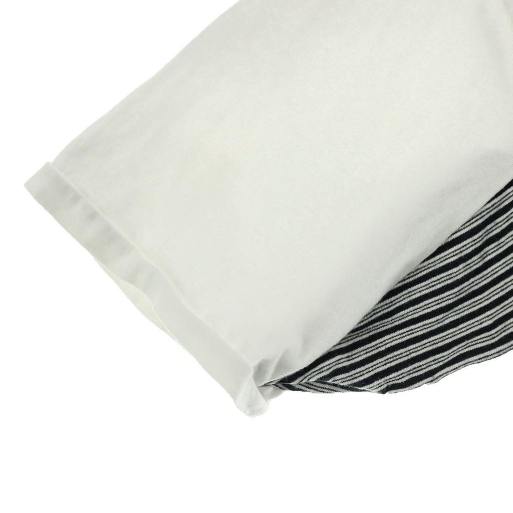 niko and... Short sleeve Round neck Cut M white Fabric switching Men's Used
