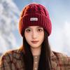 Korean-Style Versatile Loose Knit Beanie for Women - Windproof, Warm Ear Protection, Large Head Circumference, Slim-Face Design for Autumn and Winter.
