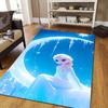 Elsa Queen cartoon pattern rug, Frozen theme, suitable for home, bedroom, bedside rug, and bathroom mat.