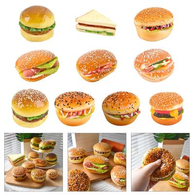 Imitation Hamburger Bread Models Artificial Food Bread Model PU Texture Perfect for Home Decor and Party Displaying