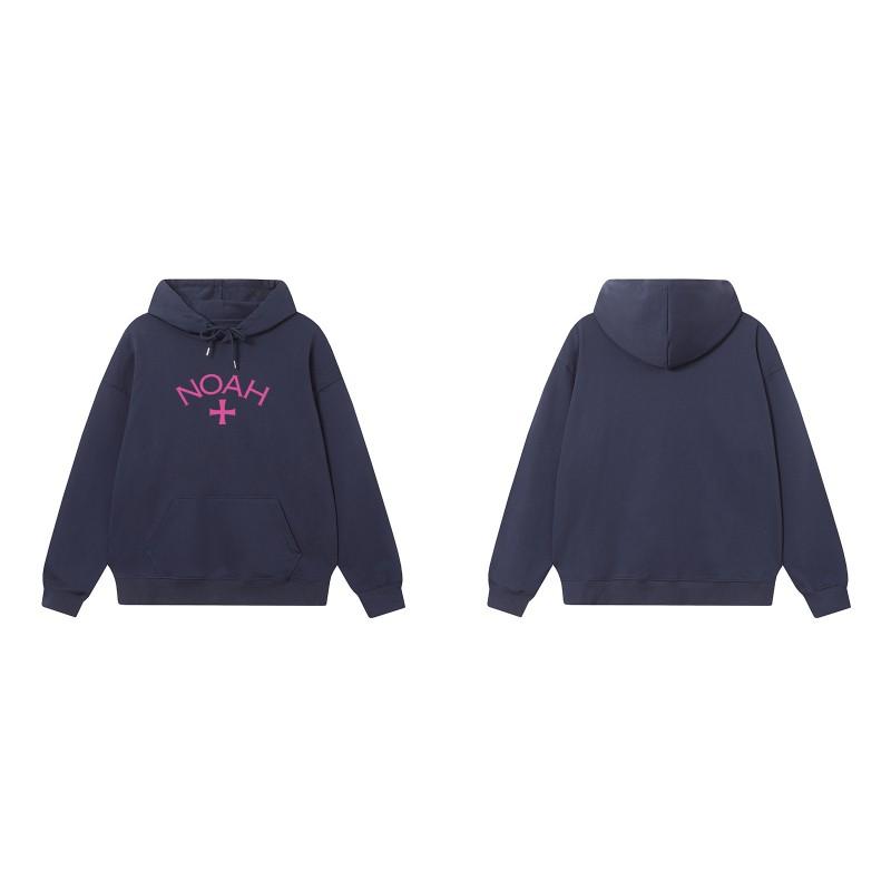 NOAH Pink Cross Print Hoodie Men Women Loose Casual Winter Sweatshirt