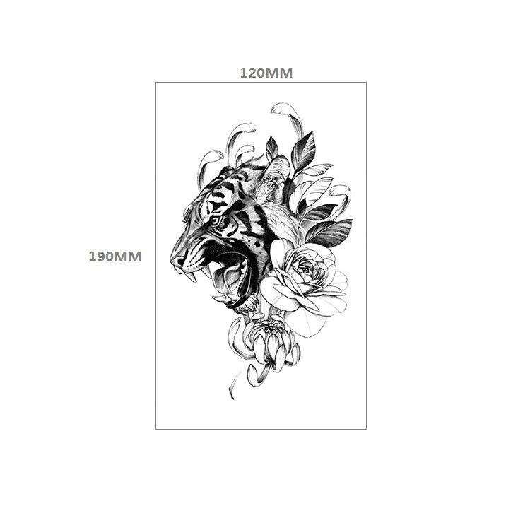 Waterproof Tattoo Sticker Girl Colored Rose Lotus Bohemian Brahma Totem Chest Back Cover Tattoo