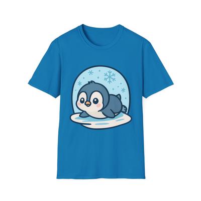 Unisex Softstyle Süßes Pinguin T-Shirt Herren Damen T-Shirts Oberteil | Winter, Skurril, Weihnachten