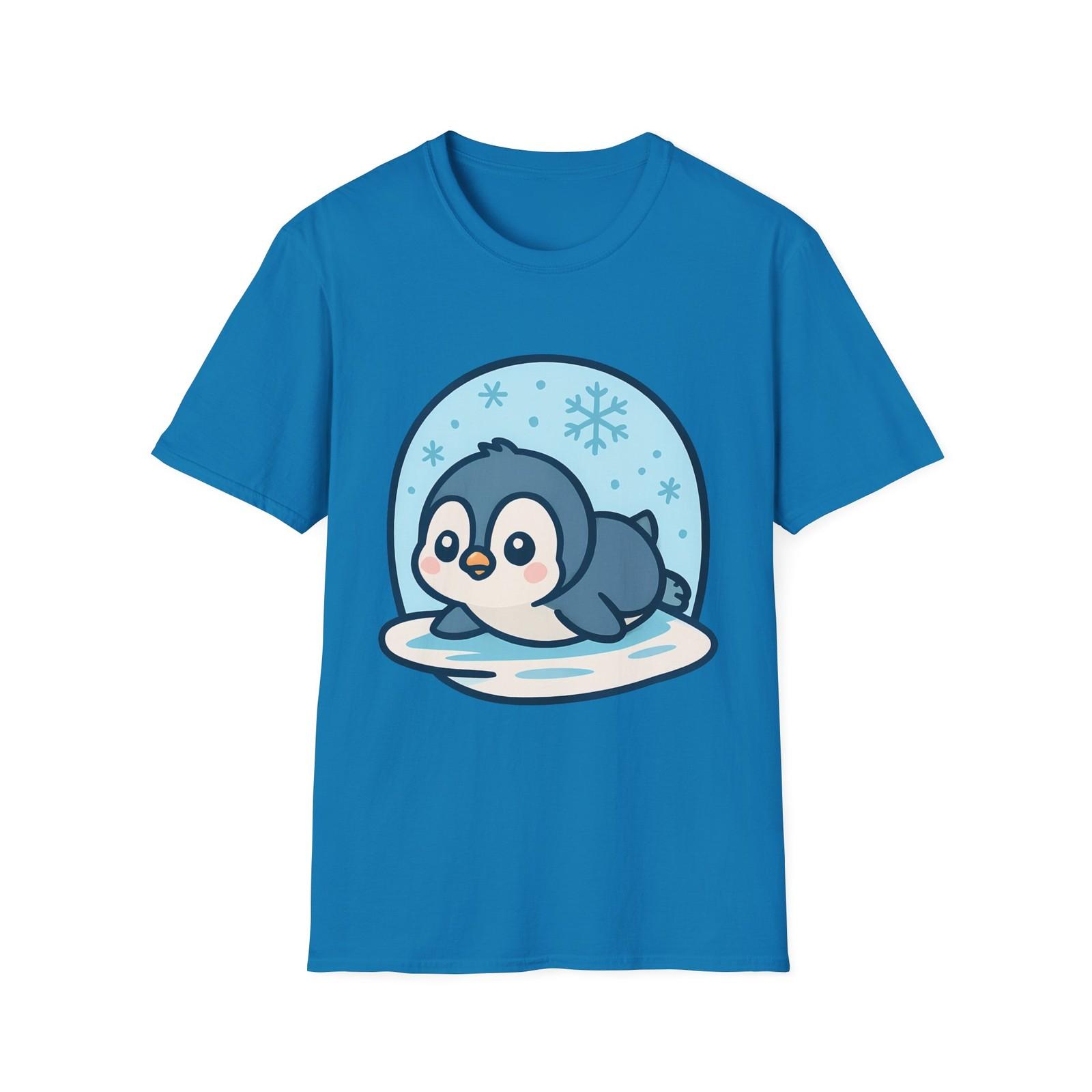 Unisex Softstyle Cute Penguin T-Shirt Mens Womens Tees Top | Winter, Whimsical, Christmas 4XL