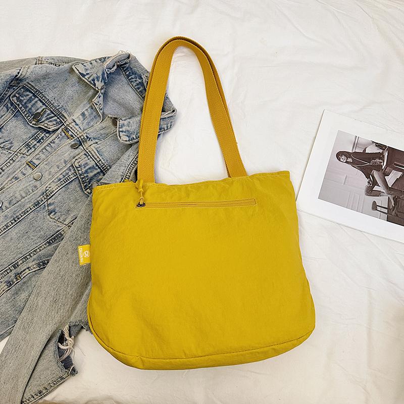 Solid Color Lightweight Women's Foldable Shoulder Bag Tote Bag