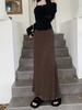 Lazy-Style High-Waisted Pleated Mermaid Skirt - Women's Casual Spring/Summer 2025 Slimming Melade Long Skirt