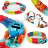 Pista mutável com luz LED carro de corrida flexível brinquedos ferroviários kit carro diy montado pista de corrida conjunto brinquedos criativos para crianças