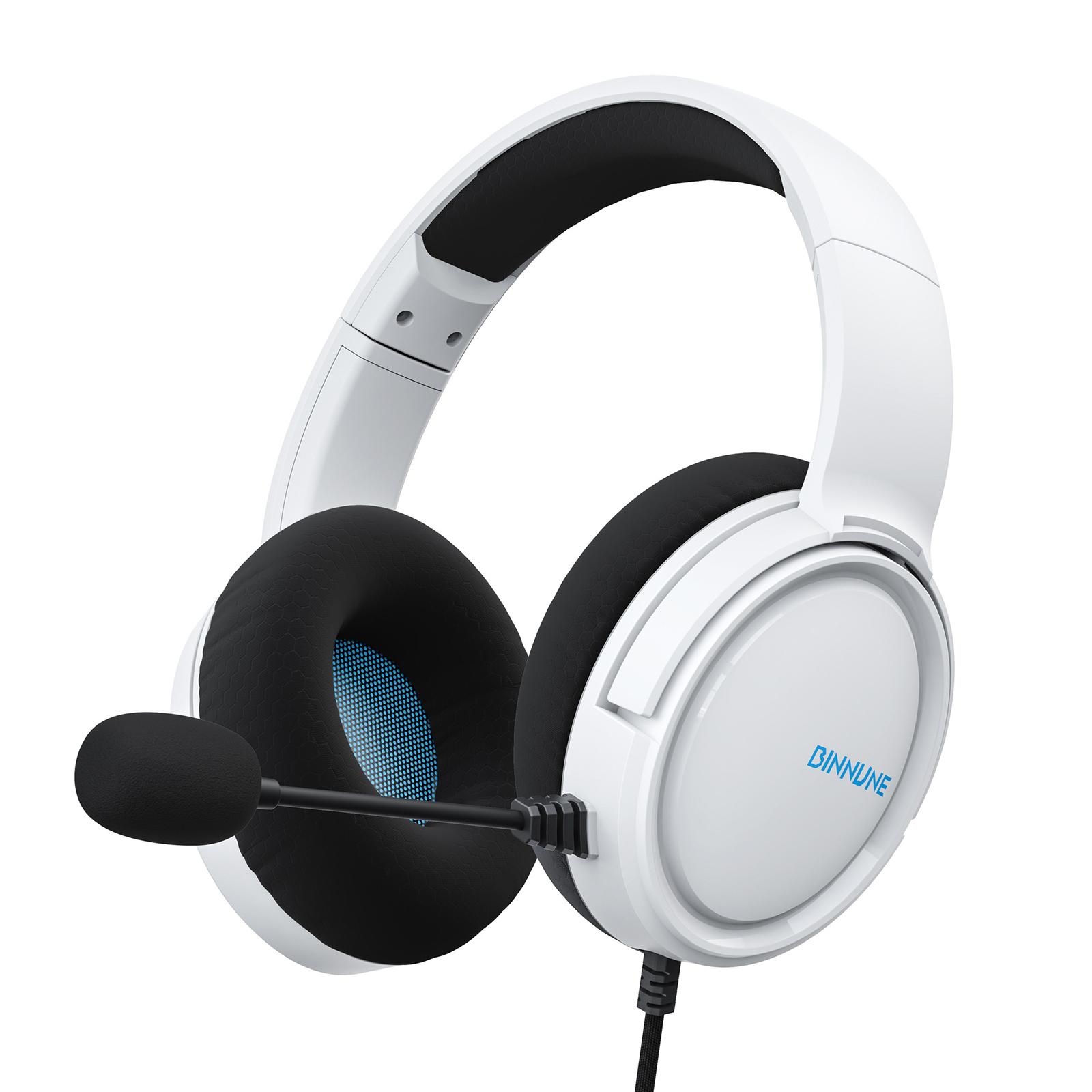 

BG02 Игровая гарнитура с микрофоном и шумоподавлением Проводные наушники Объемный звук OverEar белый