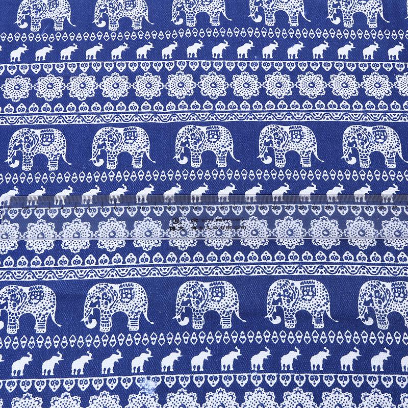 Ethnic Style Rainbow Striped Cotton Canvas Fabric for Curtains, Sofa Covers, Tablecloths