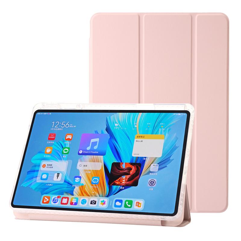 Luxury Transparent Flip Leather Tablet Case for Huawei MatePad 11.5 S 11.5S Case with Pen Holder Acrylic Clear Back Tablet Shockproof Protect Cover