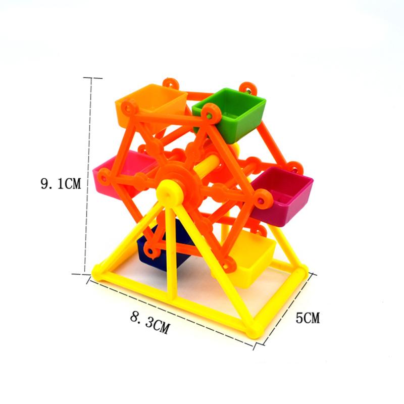 Jucărie de hrană pentru papagali, rotire colorată, moara de vânt, anti-mușcătură, ros, antrenament, cutie de mâncare, distracție, stresul păsărilor