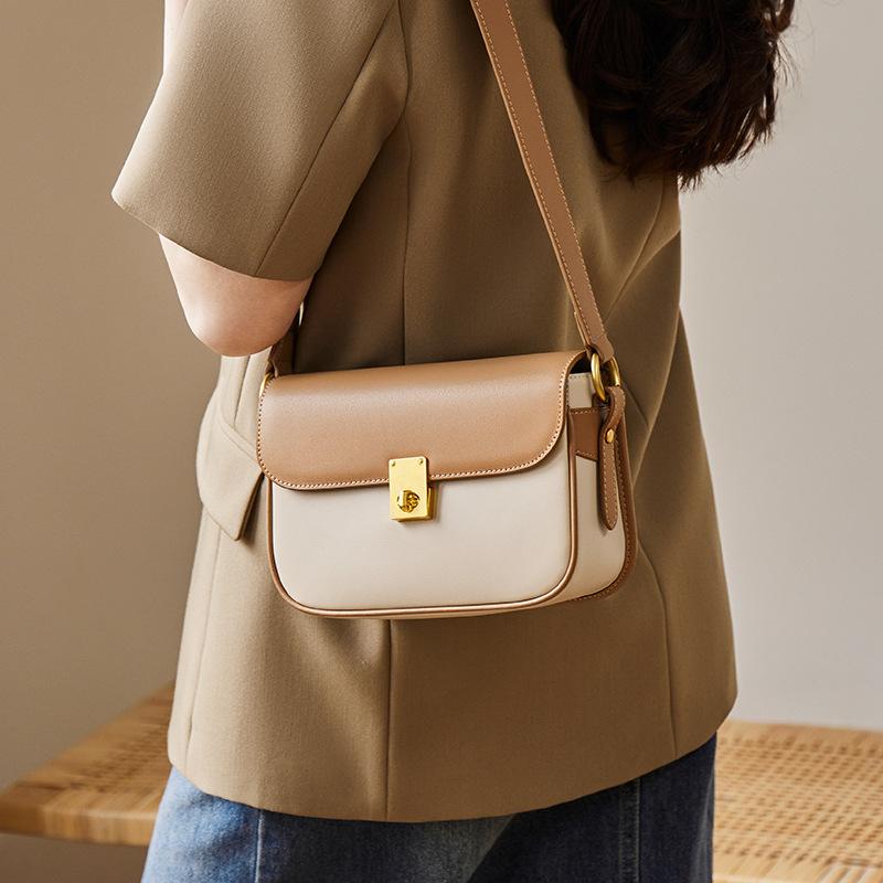 Mrs. Qiao Bag Women 2025 New Versatile Crossbody Bag High-End Small Square Bag Genuine Leather Women's Shoulder Bag