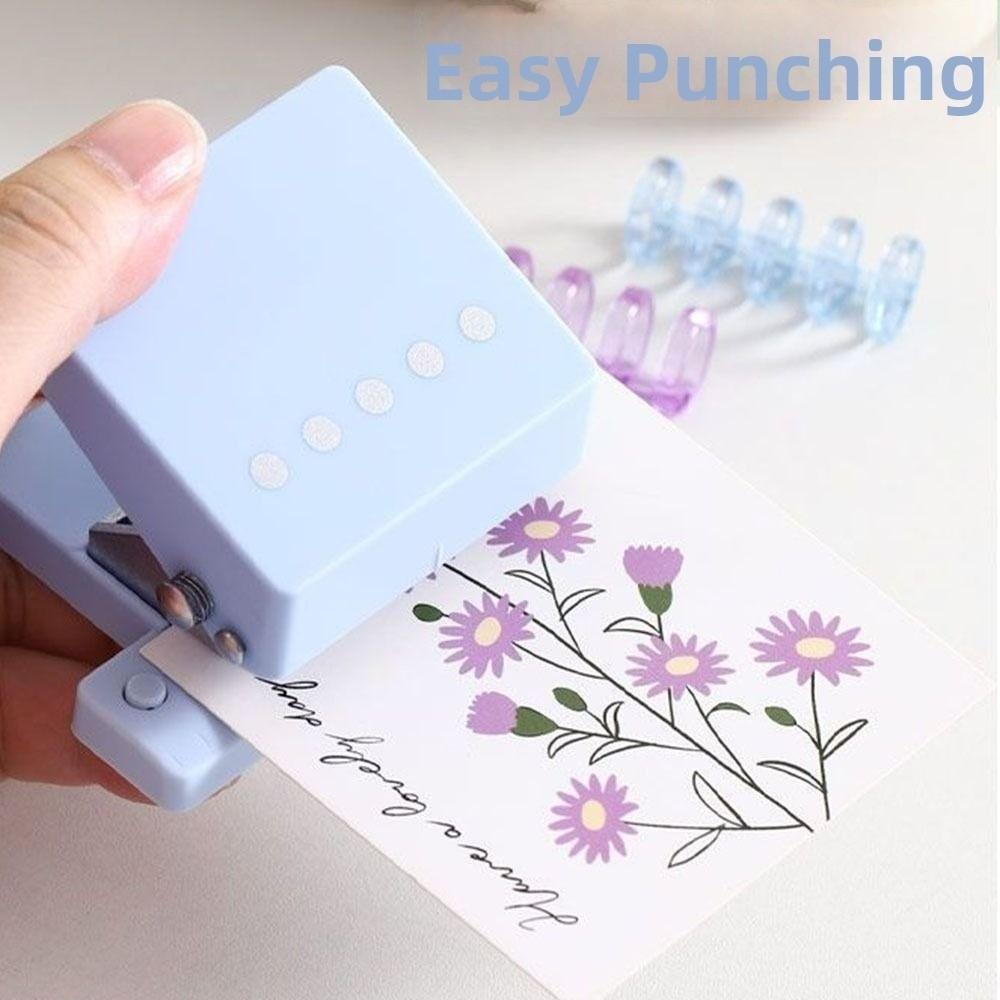 DIY 5 Hole Punching Machine Handheld Paper Punch Portable 5 Hole Puncher  Office Supplies