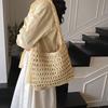 Versatile One Shoulder Straw Woven Bag New Handmade Hollow Woven Bag Tote Bag Large Capacity Bag Women's Handheld Beach Bag