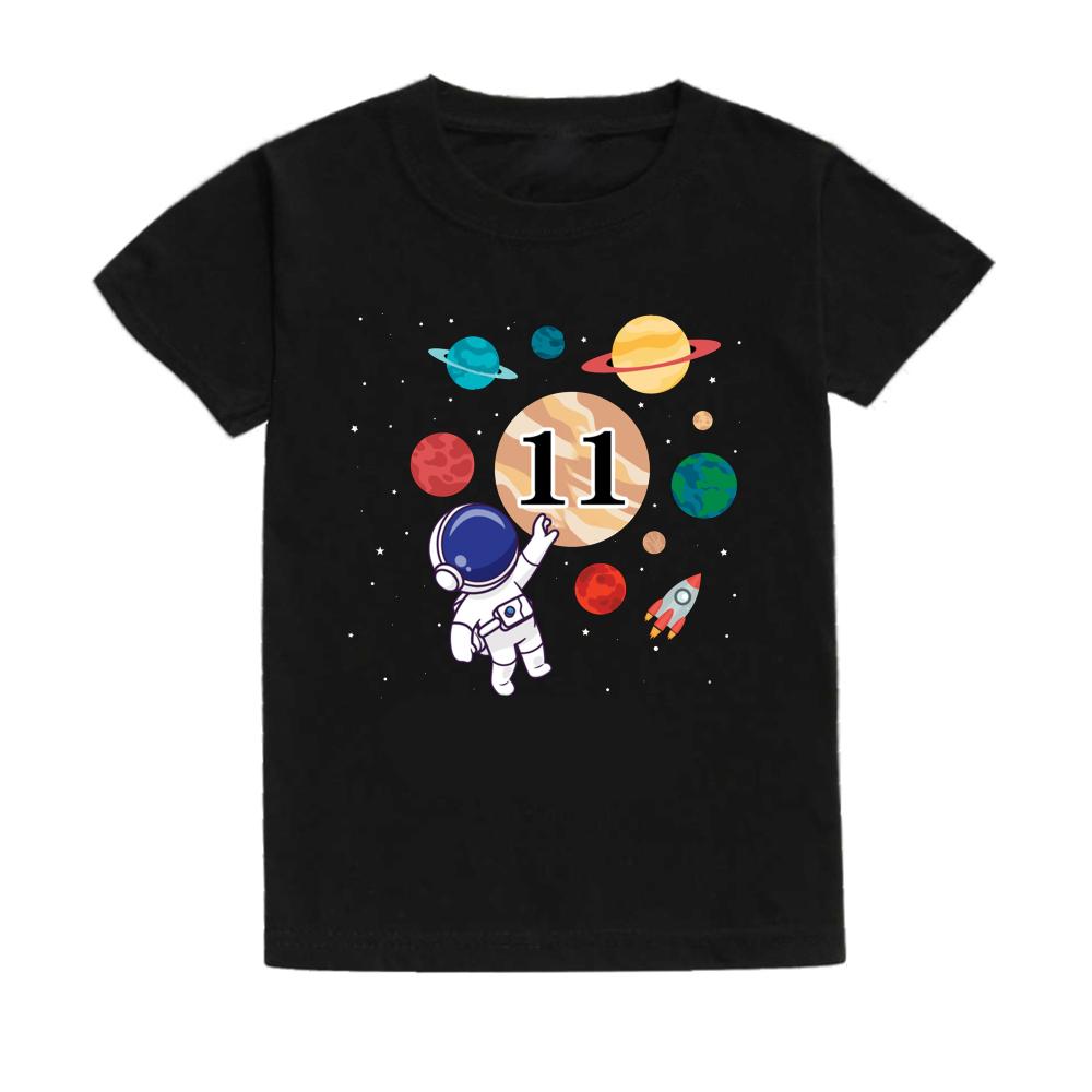 Personalized Kids Birthday T-shirt Toddler Shirt Astronaut Print Childr Tops Boys Girls 1-11year Clothes Birthday Outfit Gift