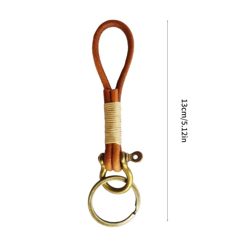 Braided PU Leather Spring Keychain Classical Vintage Design Soft Rope Pendant Charm Creative Gift for Men and Women