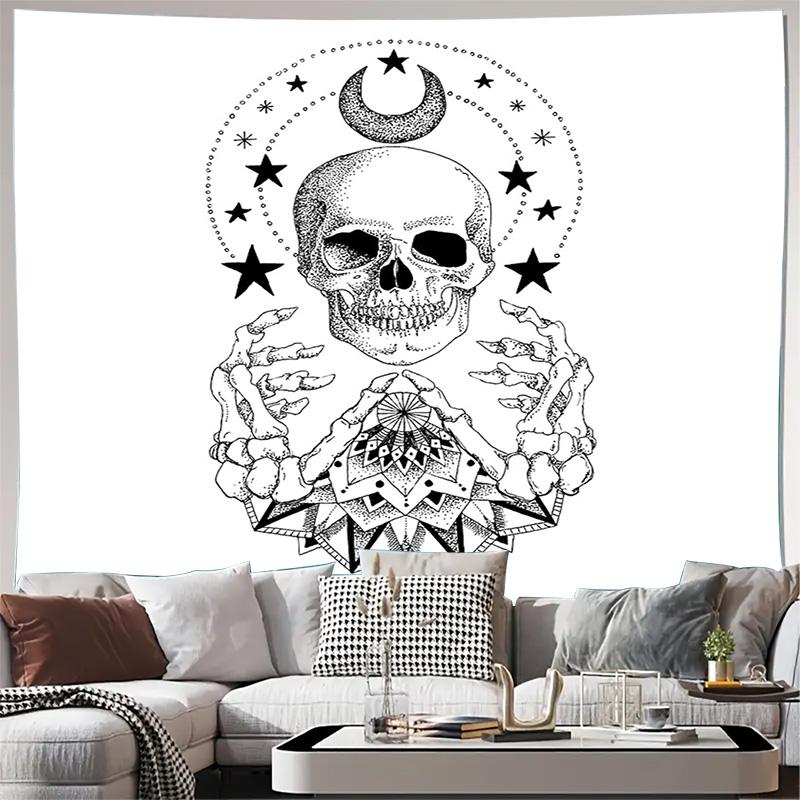 Boho Tapestry Wall Hanging Gothic Decor Celestial Moon Mandala Art Psychedelic Room Decor Festival Wall Art Vintage Home Textile